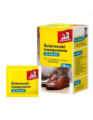 Ściereczki nasączane do butów i galanterii skórzanej JAN Niezbędny 16 szt. 