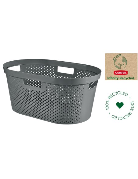 Szary pojemnik na pranie do magla 40l ciemny szary Curver Infinity Recycled 3253924755236 9