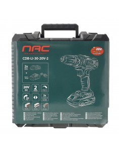 Akumulatorowa wkrętarko-wiertarka z udarem w walizce NAC CDB-LI-30-20V-2  2