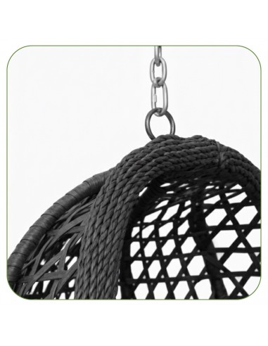 Grafitowy fotel wiszący Aura Meven  11