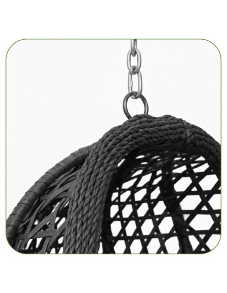 Grafitowy fotel wiszący Aura Meven  11