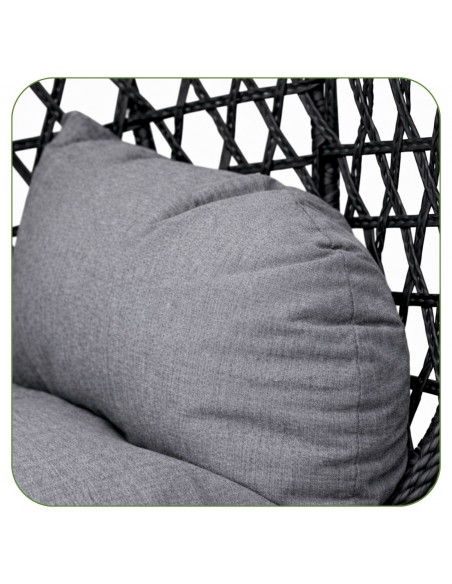 Grafitowy fotel wiszący Aura Meven  10