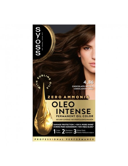 Farba do włosów czekoladowy brąz bez amoniaku Syoss 9000100927055 2