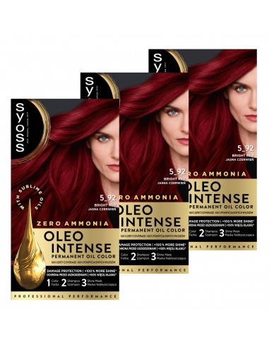 Farba do włosów bez amoniaku jasna czerwień 3x Syoss 3838824405704