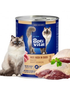 Mokra karma dla kota, pasztet z indykiem bogaty w kaczkę OptiVital 400 g 