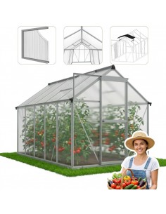 Szklarnia ogrodowa z poliwęglanu z oknami dachowymi 302 cm x 183 cm 5,24 m2 