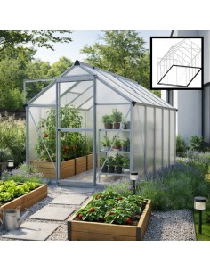 Szklarnia ogrodowa z poliwęglanu z oknami dachowymi 302 cm x 183 cm 5,24 m2  2