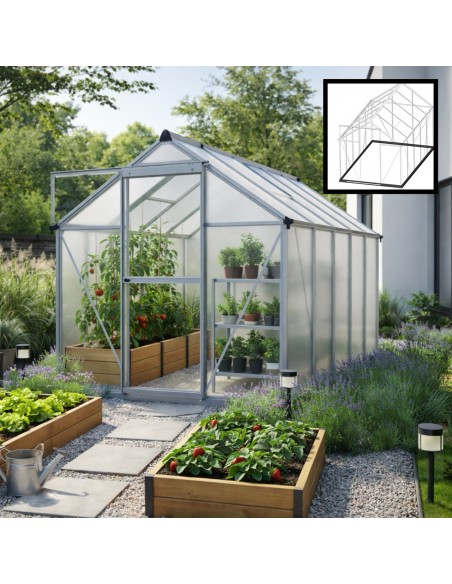 Szklarnia ogrodowa z poliwęglanu z oknami dachowymi 302 cm x 183 cm 5,24 m2  2