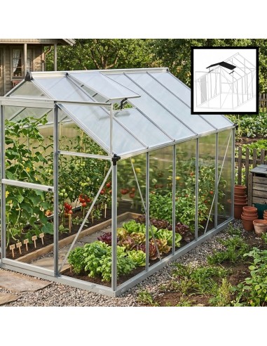 Szklarnia ogrodowa z poliwęglanu z oknami dachowymi 302 cm x 183 cm 5,24 m2  4