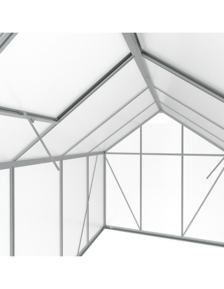 Szklarnia ogrodowa z poliwęglanu z oknami dachowymi 302 cm x 183 cm 5,24 m2  6