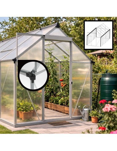 Duża szklarnia ogrodowa z poliwęglanu z oknami 361 cm x 183 cm 6,25m2  4