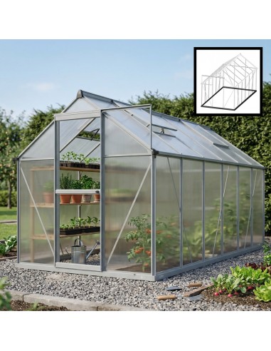 Duża szklarnia ogrodowa z poliwęglanu z oknami 361 cm x 183 cm 6,25m2  5