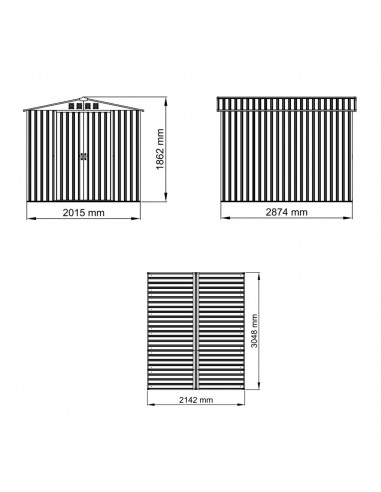 Ogrodowy domek narzędziowy 215 x 300 x 184 cm 6,45 m2  7