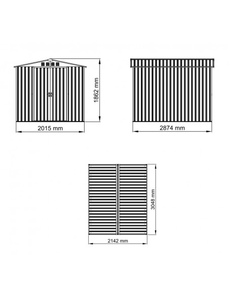 Ogrodowy domek narzędziowy 215 x 300 x 184 cm 6,45 m2  7