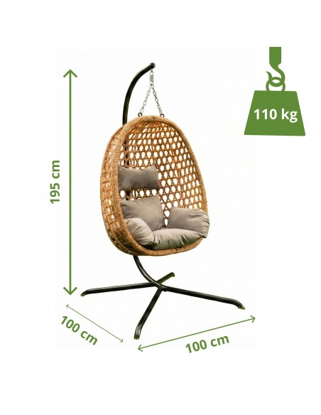 Naturalny fotel wiszący Aura Meven  10