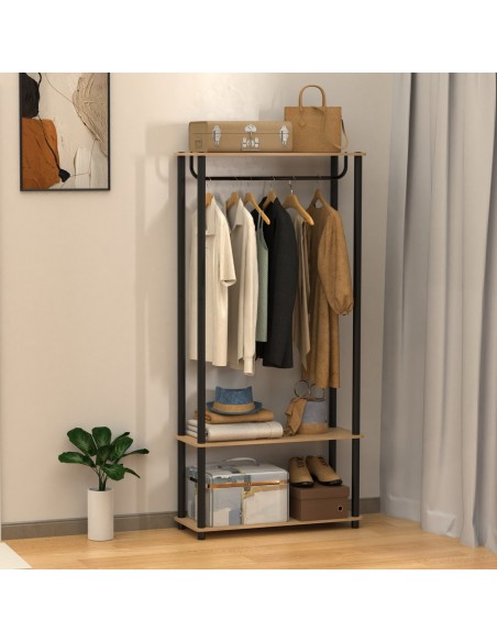 Otwarty regał modułowy z drążkiem do garderoby, przedpokoju Allivio 78 x 30,5 x 165,2 cm  3