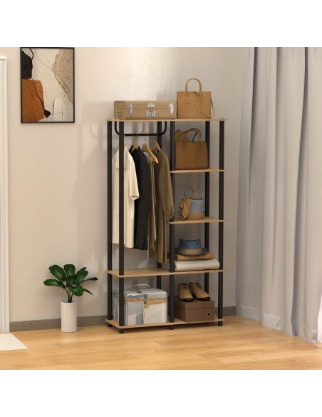 Nowoczesny regał modułowy do garderoby, przedpokoju z drążkiem Allivio 151,8 x 83 x 30,5 cm  3