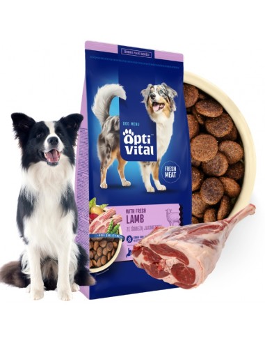 Bezzbożowa sucha karma dla psów dorosłych z jagnięciną OptiVital 10 kg 