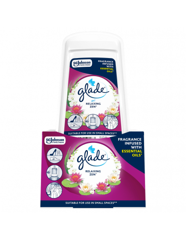 Żelowy odświeżacz powietrza o zapachu kwiatowym Glade Relaxing Zen 2x 150 g 