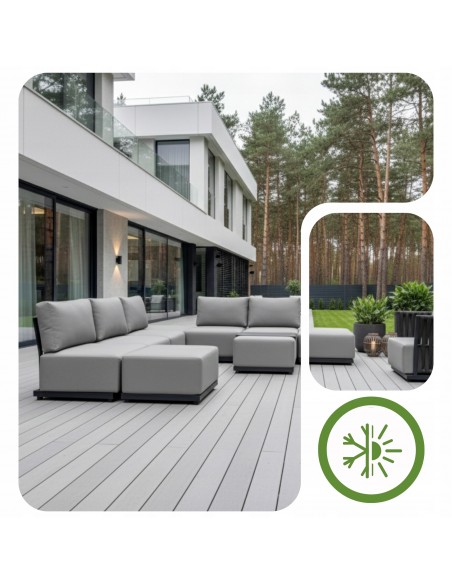 Modułowe meble ogrodowe z aluminium Gijon: Narożnik + Fotel + Stolik  10