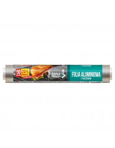 Mocna folia aluminiowa do grillowania pieczenia 20% grubsza Anna Zaradna 50 m 