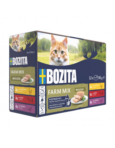 Mokra karma dla kota mus Mega Box Bozita bez zbóż kurczak wołowina indyk 12x85g  7