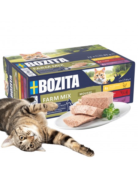 Mokra karma dla kota mus Mega Box Bozita bez zbóż kurczak wołowina indyk 12x85g  8