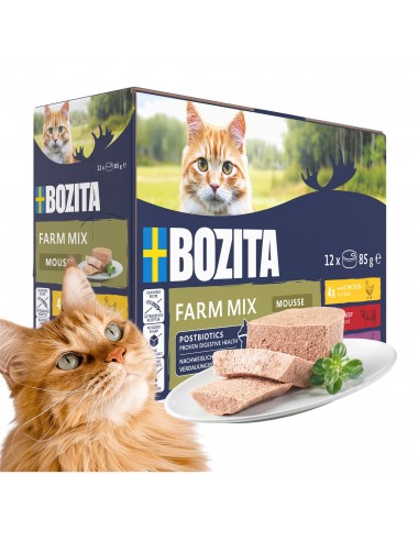Mokra karma dla kota mus Mega Box Bozita bez zbóż kurczak wołowina indyk 12x85g  9