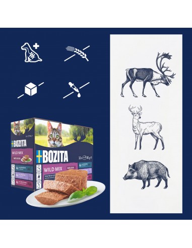 Mokra karma dla kota mus Mega Box Bozita bez zbóż dziczyzna 12x85g  3