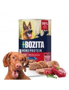 Monoproteinowa mokra karma dla psa pasztet pate Bozita puszka 400g wołowina 