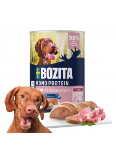 Monoproteinowa mokra karma dla psa pasztet pate Bozita puszka 400 g wieprzowina 
