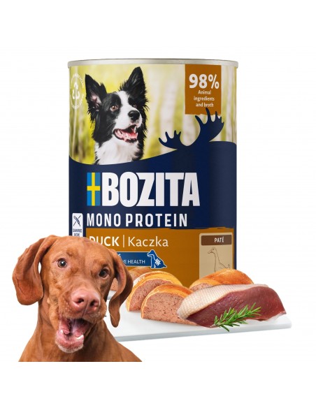 Monoproteinowa mokra karma dla psa pasztet pate Bozita puszka 800g kaczka 