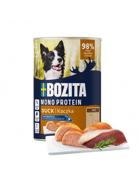 Monoproteinowa mokra karma dla psa pasztet pate Bozita puszka 400g kaczka  3