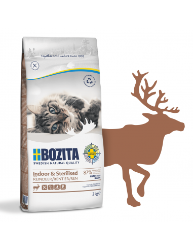 Bezzbożowa sucha karma dla kotów po sterylizacji z reniferem Bozita 2 kg 