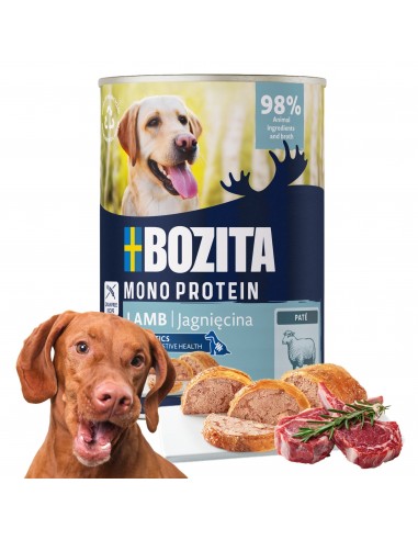 Monoproteinowa mokra karma dla psa pasztet pate Bozita puszka 800g jagnięcina  8