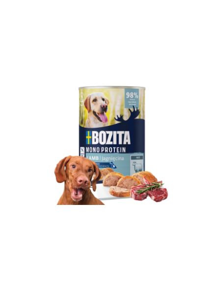 Monoproteinowa mokra karma dla psa pasztet pate Bozita puszka 800g jagnięcina 