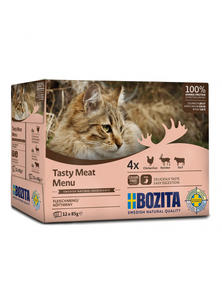 Mokra karma dla kota Mega Box mix mięsnych smaków w galaretce Bozita 12x85g  2