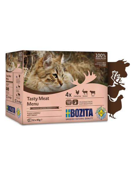 Mokra karma dla kota Mega Box mix mięsnych smaków w galaretce Bozita 12x85g 