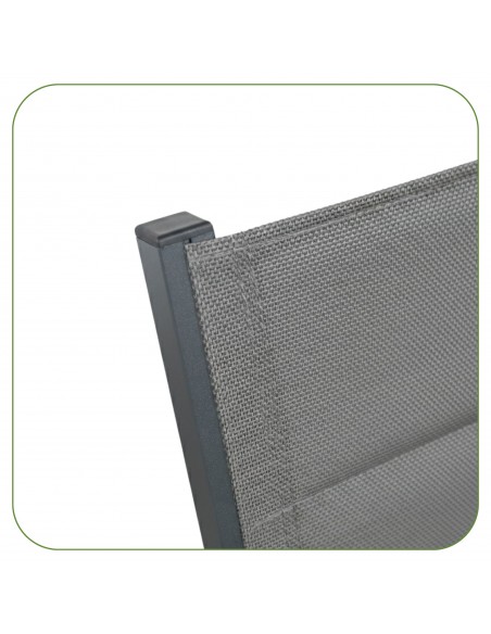 Zestaw grafitowych krzeseł do ogrodu na balkon taras z aluminium 2 szt.  8