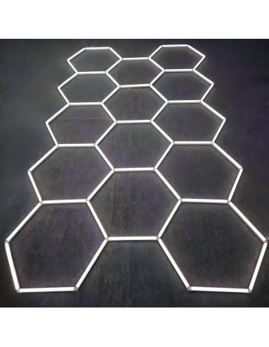 Modułowe oświetlenie sufitowe LED HEXAGON warsztatowe garażowe biurowe NAC-A0007H14 235x408 cm, 6000 K  5