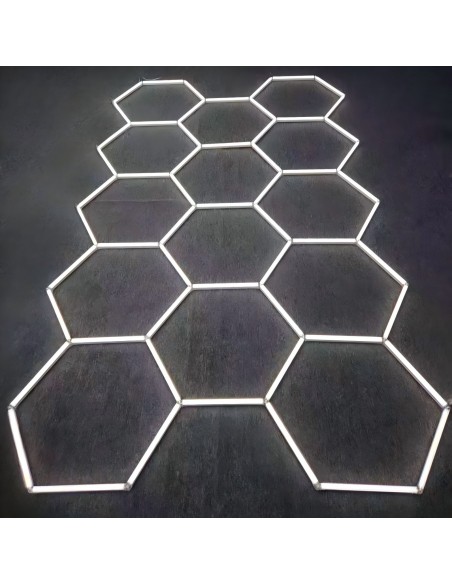 Modułowe oświetlenie sufitowe LED HEXAGON warsztatowe garażowe biurowe NAC-A0007H14 235x408 cm, 6000 K  5