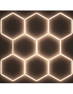 Modułowe oświetlenie sufitowe LED HEXAGON warsztatowe garażowe biurowe NAC-A0007H8 245x235cm, 4000 K  2
