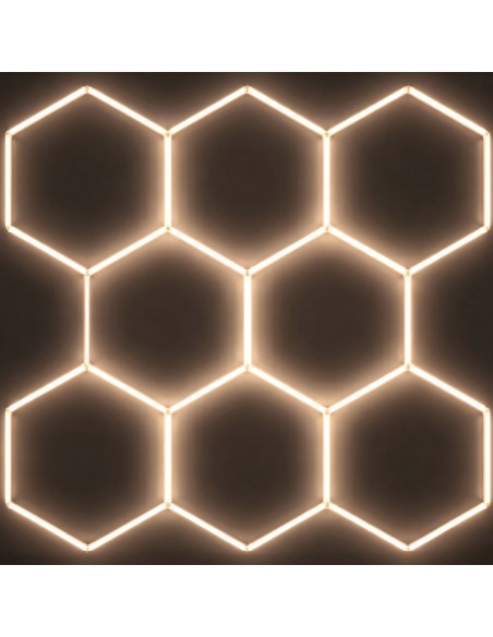 Modułowe oświetlenie sufitowe LED HEXAGON warsztatowe garażowe biurowe NAC-A0007H8 245x235cm, 4000 K  2