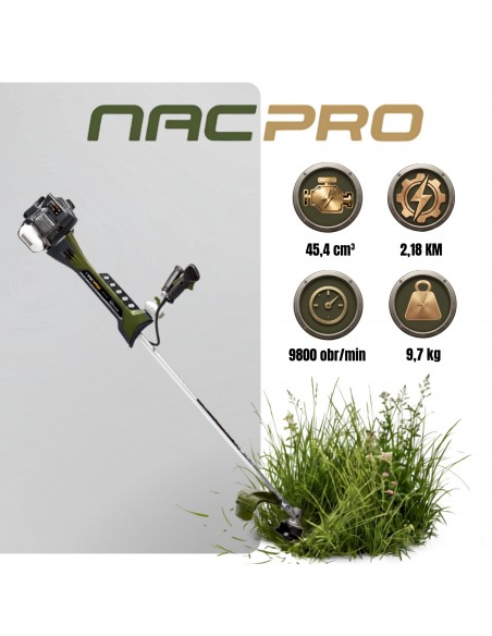 Mocna kosa spalinowa z silnikiem Kawasaki 45,4CC NAC PRO żyłka + tarcza + zestaw akcesoriów  11