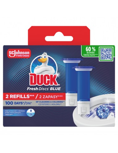 Żelowe krążki do toalety barwiące wodę na niebiesko Duck Fresh Discs 2x zapas 5000204331394