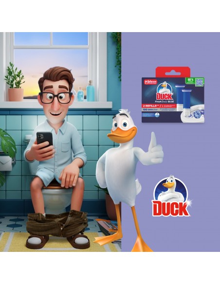 Żelowe krążki do toalety barwiące wodę na niebiesko Duck Fresh Discs 2x zapas 5000204331394 7