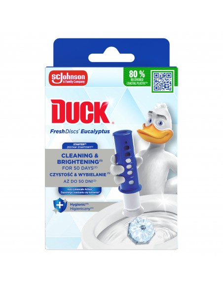 Żelowe krążki do toalety o zapachu eukaliptusa Duck Fresh Discs Active 5000204339048
