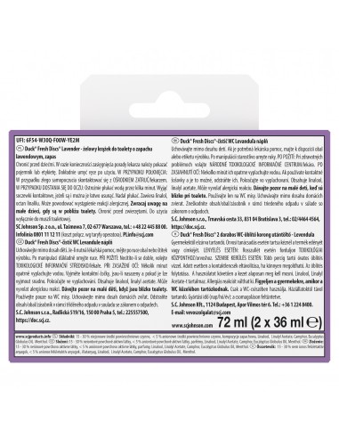 Zapas krążków do toalety o zapachu lawendowym Duck Fresh Discs 2x36ml  3