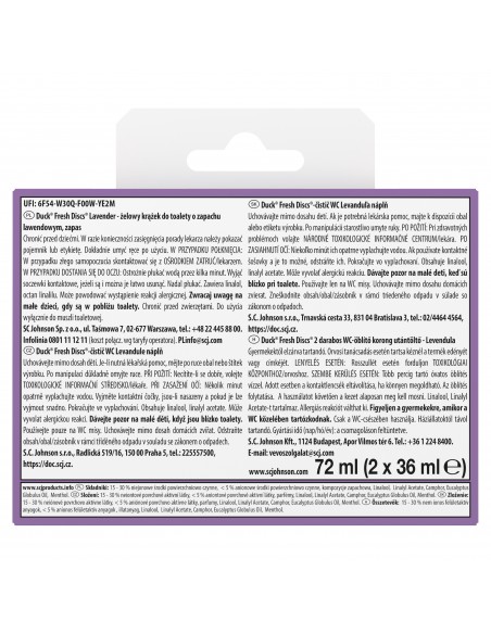 Zapas krążków do toalety o zapachu lawendowym Duck Fresh Discs 2x36ml  3