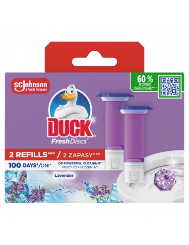 Zapas krążków do toalety o zapachu lawendowym Duck Fresh Discs 2x36ml 